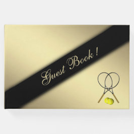 Tennis Thema Custom Gold Guest Book Gastenboek
