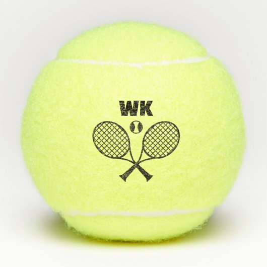 Tennis Thema Custom Monogram Tennisballen (Voorkant)