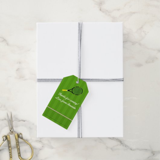 Tennis thema Feest Gast Bedankt Cadeaulabel (Met Touw)