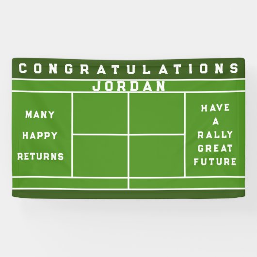 Tennis Thema Feest Spandoek (Horizontaal)