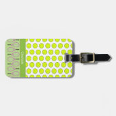Tennis thema groen patroon aangepaste naam bagagelabel (Voorkant horizontaal)