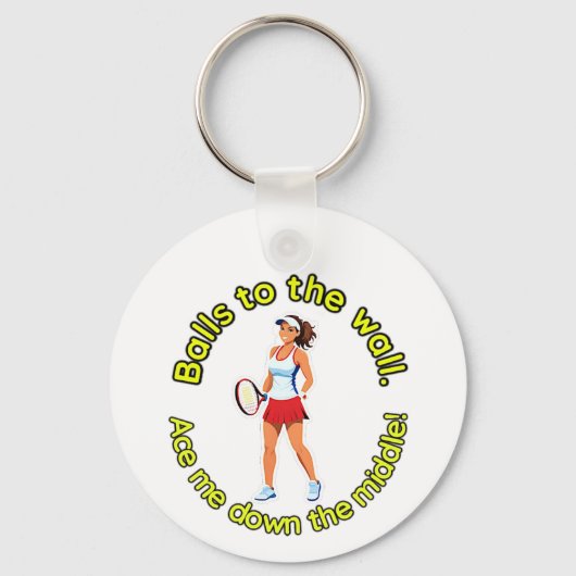 Tennis thema keyring met grappige woordspelingen. sleutelhanger (Voorkant)
