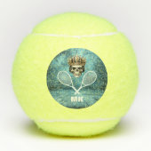 Tennis Thema Skull Monogrammed Tennisballen (Voorkant)