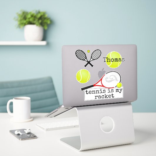 Tennis Thema Sport Set Sticker (Laptop op bureau)
