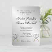 Tennis Thema Sports Wedding Invitations Kaart (Staand voorkant)