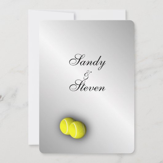 Tennis Thema Sports Wedding Invitations Kaart (Achterkant)