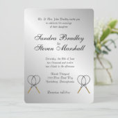Tennis Thema Sports Wedding Invitations Kaart (Staand voorkant)