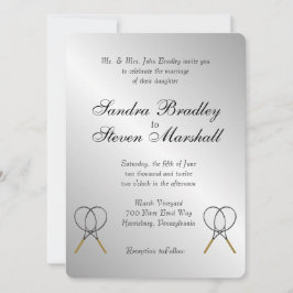 Tennis Thema Sports Wedding Invitations Kaart