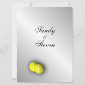 Tennis Thema Sports Wedding Invitations Kaart (Achterkant)