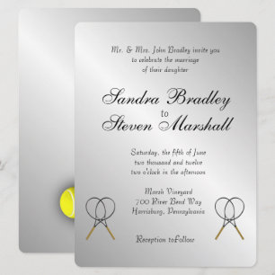 Tennis Thema Sports Wedding Invitations Kaart