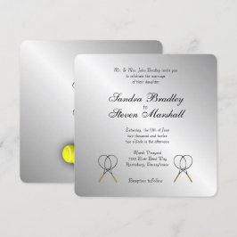 Tennis Thema Sports Wedding Invitations Kaart