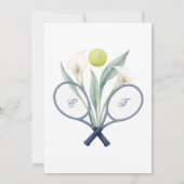 Tennis thema Tenniscore Wedding Calla Lelies Kaart (Achterkant)