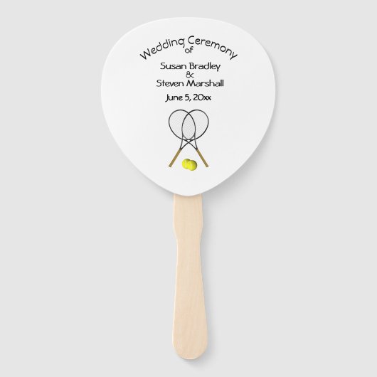 Tennis Thema Trouw Witte Handwaaier (Achterkant)