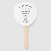 Tennis Thema Trouw Witte Handwaaier (Voorkant)