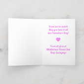 Tennis Thema Valentijn Folie Vakantie Kaart (Binnenlaag)