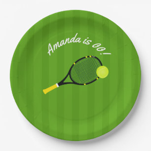 Tennis thema Verjaardagsfeest gepersonaliseerd Papieren Bordje