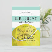 Tennis thema verjaardagsfeestje salie uitnodiging (Staand voorkant)