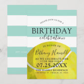 Tennis thema verjaardagsfeestje salie uitnodiging (Voorkant / Achterkant)