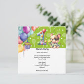 Tennis-thema viering f1e verjaardag save the date (Staand voorkant)