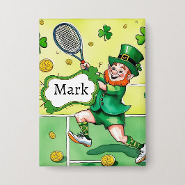 Tennis thema voor St. Patrick's Day Button