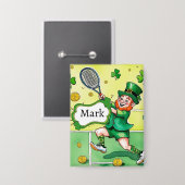 Tennis thema voor St. Patrick's Day Button (Voorkant / Achterkant)