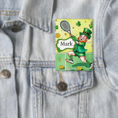 Tennis thema voor St. Patrick's Day Button (Insitu)