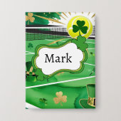 Tennis thema voor St. Patrick's Day Button (Voorkant)