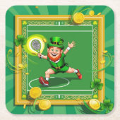 Tennis thema voor St. Patrick's Day Kartonnen Onderzetters (Voorkant)