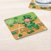 Tennis thema voor St. Patrick's Day Kartonnen Onderzetters (Schuin)