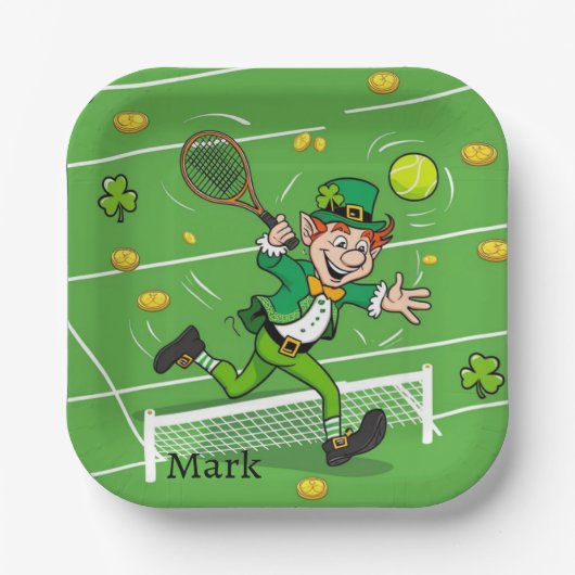 Tennis thema voor St. Patrick's Day Papieren Bordje (Voorkant)