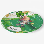 Tennis thema voor St. Patrick's Day Papieren Bordje (Gekanteld)