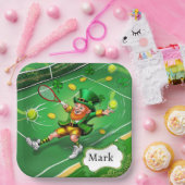 Tennis thema voor St. Patrick's Day Papieren Bordje (Feest)