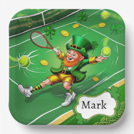 Tennis thema voor St. Patrick's Day Papieren Bordje