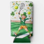 Tennis thema voor St. Patrick's Day Seltzer Blikjeskoeler (Voorkant)