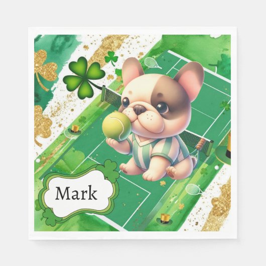 Tennis thema voor St. Patrick's Day Servet (Voorkant)