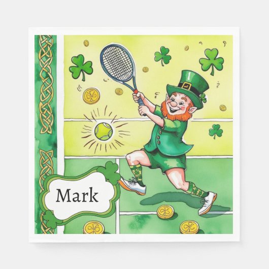 Tennis thema voor St. Patrick's Day Servet (Voorkant)