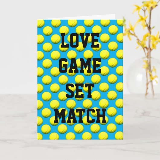 Tennis Thema Vouwde Verjaardagskaart Kaart (Gele Bloem)
