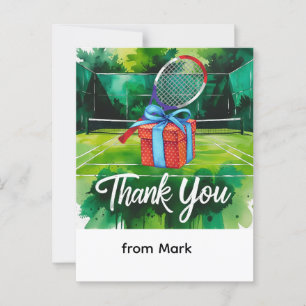 Tennis thema watercolor stijl briefkaart