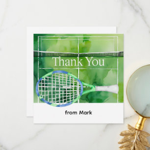 Tennis thema waterverf stijl bedankkaart