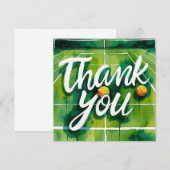 Tennis thema waterverf stijl bedankkaart (Voorkant / Achterkant)