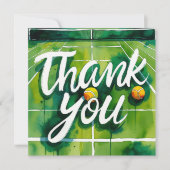 Tennis thema waterverf stijl bedankkaart (Voorkant)