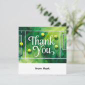 Tennis thema waterverf stijl bedankkaart (Staand voorkant)