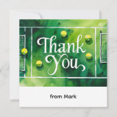 Tennis thema waterverf stijl bedankkaart (Voorkant)