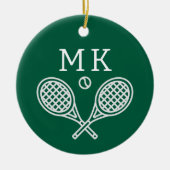 Tennis Theme Big Bold Monogrammed Keramisch Ornament (Voorkant)