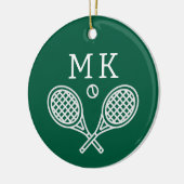 Tennis Theme Big Bold Monogrammed Keramisch Ornament (Links)