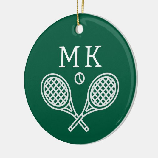Tennis Theme Big Bold Monogrammed Keramisch Ornament (Links)