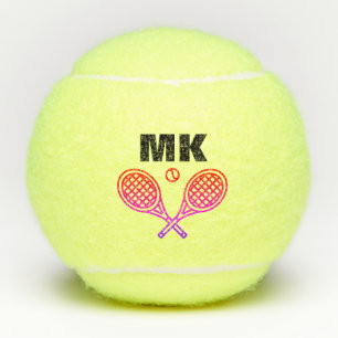 Tennis Theme Big Bold Monogrammed Tennisballen