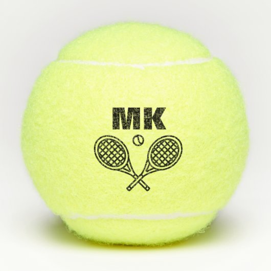 Tennis Theme Big Bold Monogrammed Tennisballen (Voorkant)