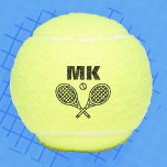 Tennis Theme Big Bold Monogrammed Tennisballen<br><div class="desc">Enkelvoudige tennisspelers en dubbelgangers zullen van deze tennis-thema houden. Het moderne ontwerp van de het pictogramstijl van de logo met twee rekken en een bal. Voeg uw initialen in grote en gewaagde tekst toe aan een aangepast ontwerp van de creëer.</div>