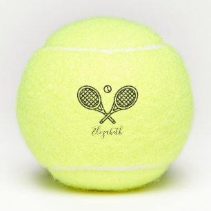 Tennis Theme Elegant Script Monogram Name Tennis  Tennisballen